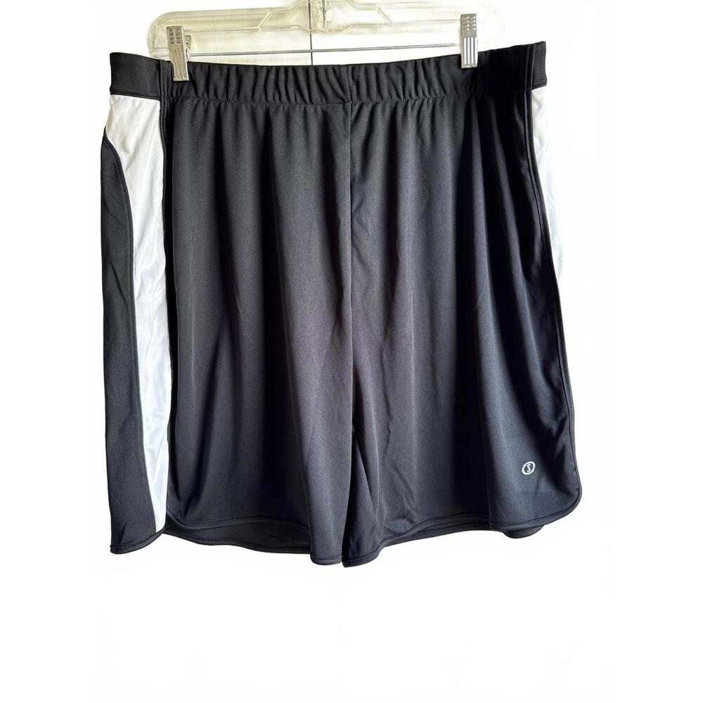 Spalding Men's Black Athletic Shorts with White Side Stripes Size XL